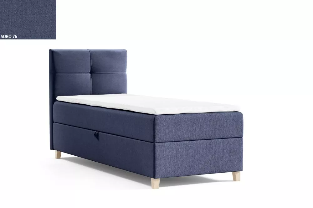 Gulta Candee R Mini Boxspring Standard Guļamvietas platums: 70 cm, Guļamvietas garums: 200 cm, · Zila · 73 × 206 × 106 c