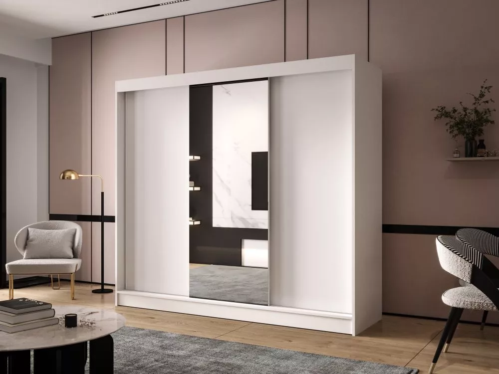 Skapis Dallas 1 · Balts · 200 × 58 × 215 cm