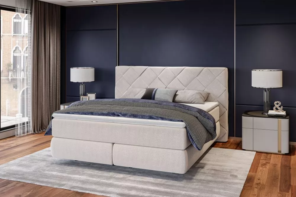 Gulta Trezzo Boxspring Guļamvietas platums: 140 cm, Guļamvietas garums: 200 cm, · 162 × 217 × 120 cm