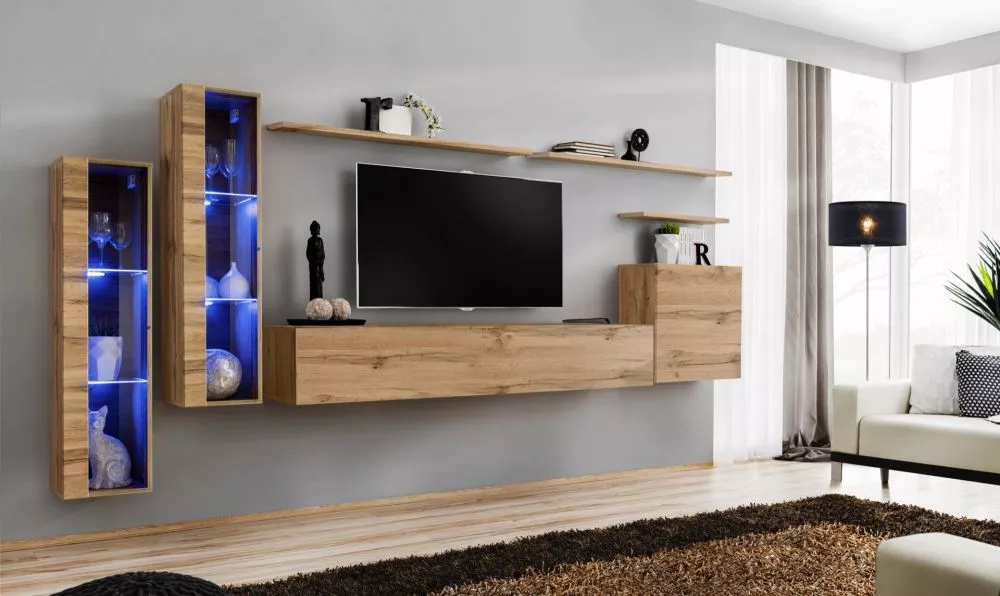 Sekcija Switch 11 · Ozols votāns · 330 × 40 × 160 cm