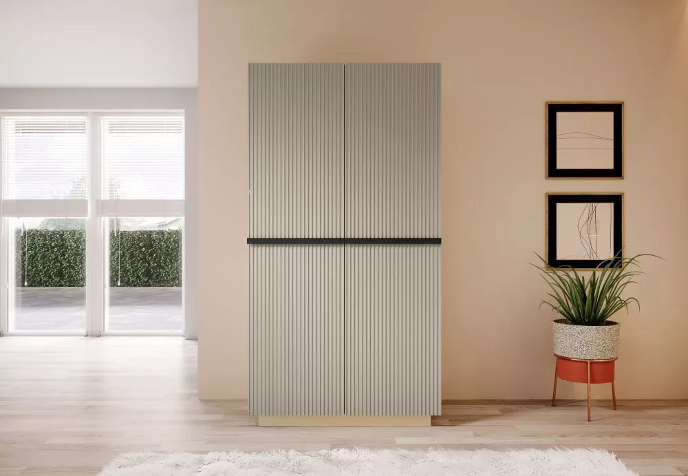 Skapis Nicole SZ100 2D Black C · Gaiši bēšs · 100 × 62 × 207 cm
