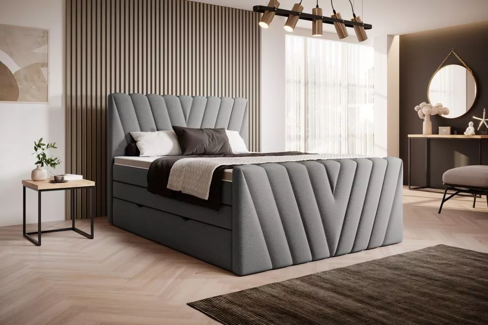 Gulta Candice Boxspring standard Guļamvietas platums: 160 cm, Guļamvietas garums: 200 cm, · Tumši pelēks · 160 × 220 × 1