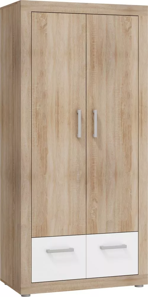 Skapis Viki VIK 05 · Sonoma + balts spīdums · 90 × 47. × 190 cm