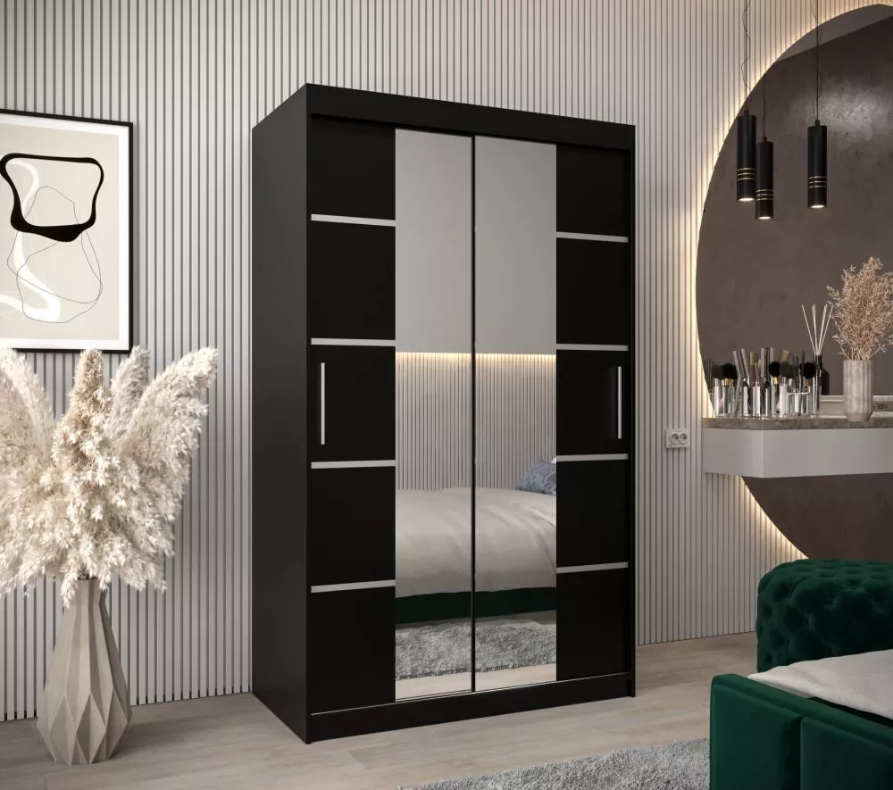 Skapis Verona 4 · Melns · 120 × 62 × 200 cm
