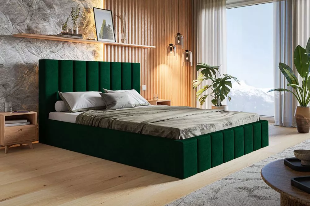 Gulta Slim 10 standard ar stelāžu Guļamvietas platums: 120 cm, Guļamvietas garums: 200 cm, stelāžas tips: koka, · Zaļš ·