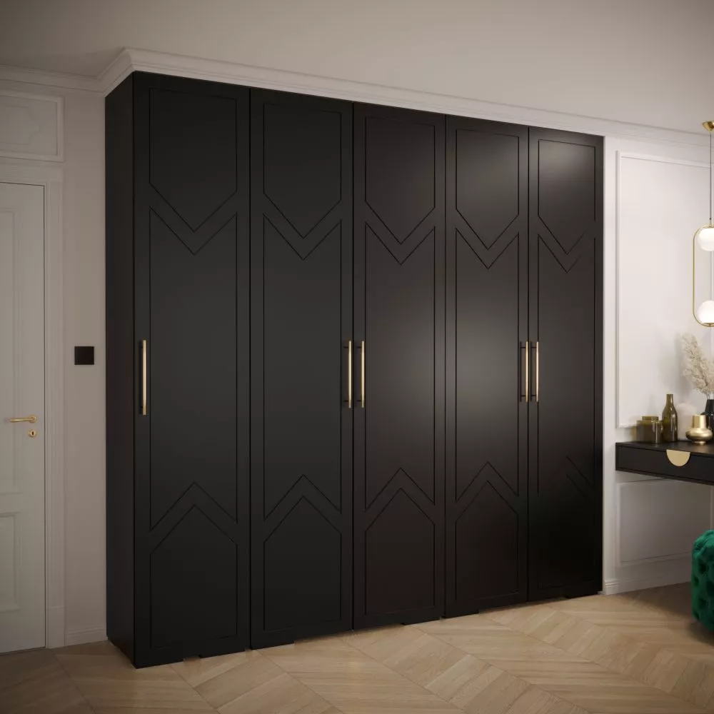 Skapis Manhattan Ryfel 8 · Melna · 250 × 47 × 236.7 cm
