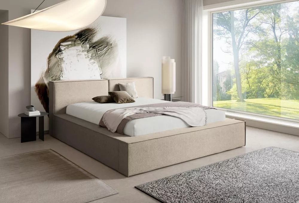Gulta Dali Standard ar stelāžu Guļamvietas platums: 160 cm, Guļamvietas garums: 200 cm, stelāžas tips: koka, · Bēšs · 20