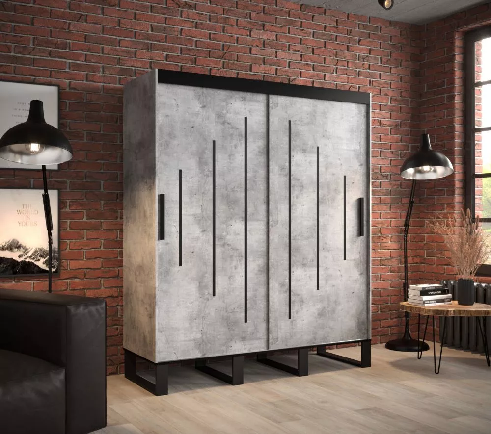 Skapis Loft Y · Betons · 180 × 62 × 212 cm