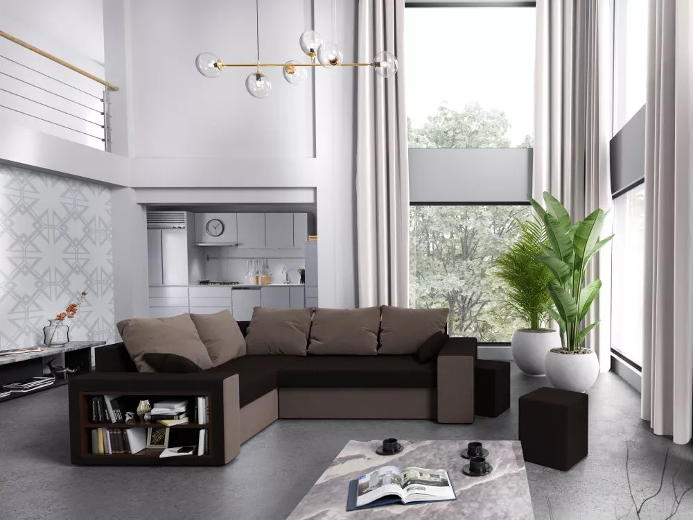 Dīvāns Dallas Standard · Brūns + bēšs · 180 × 260 × 72 cm