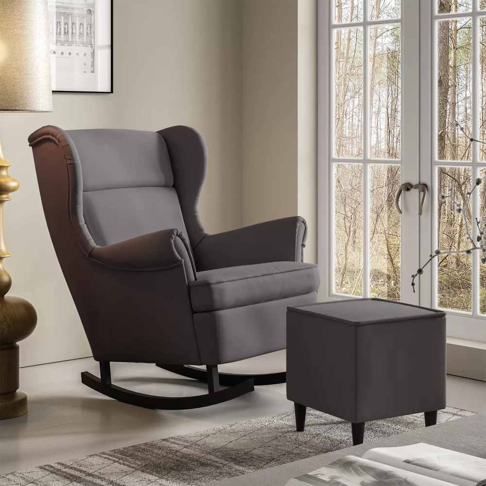Mīksts krēsls Axel typ 195+P Standard Sēdvietas dziļums: 58 cm, · Tumši pelēks · 80 × 88 × 104 cm