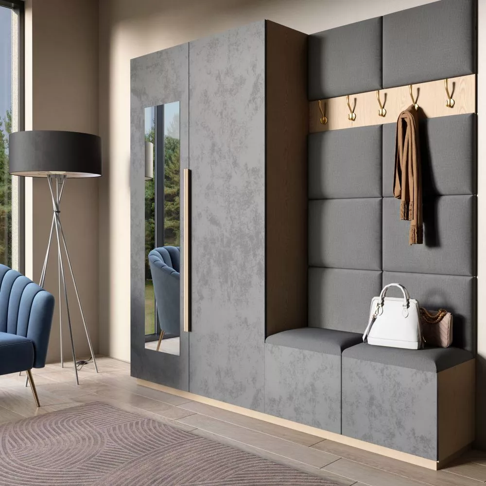 Panelis Quadratta 100x200 · Pelēks · 200 × 100 cm