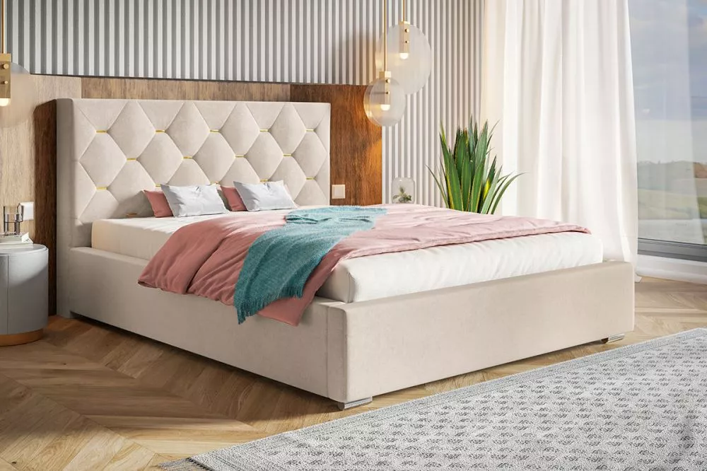 Gulta Bed 17 standard ar stelāžu Guļamvietas platums: 120 cm, Guļamvietas garums: 200 cm, stelāžas tips: koka, · Bēšs · 