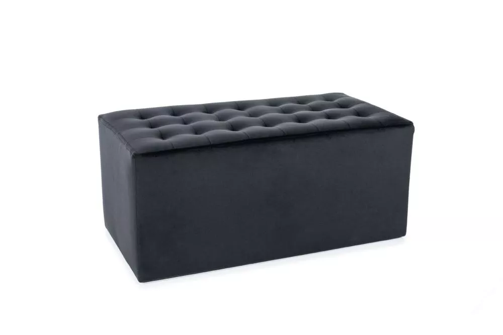 Pufs Lori 2 Velvet Auduma numurs: Bluvel 19, · Melns · 76 × 34 × 39 cm