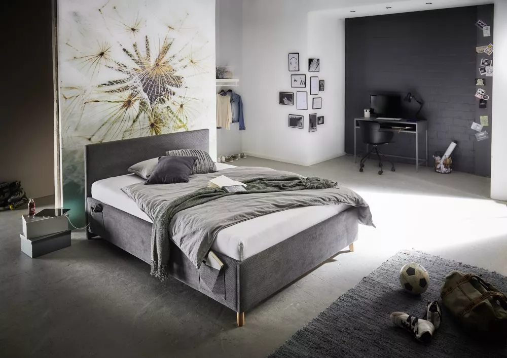 Gulta Cool Basic Standard Guļamvietas platums: 90 cm, Guļamvietas garums: 200 cm, · Antracīts · 100 × 210 × 90 cm