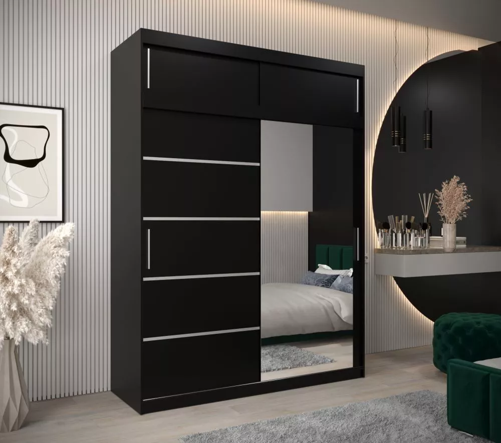 Skapis Verona 2 Premium · Melna · 180 × 62 × 240 cm
