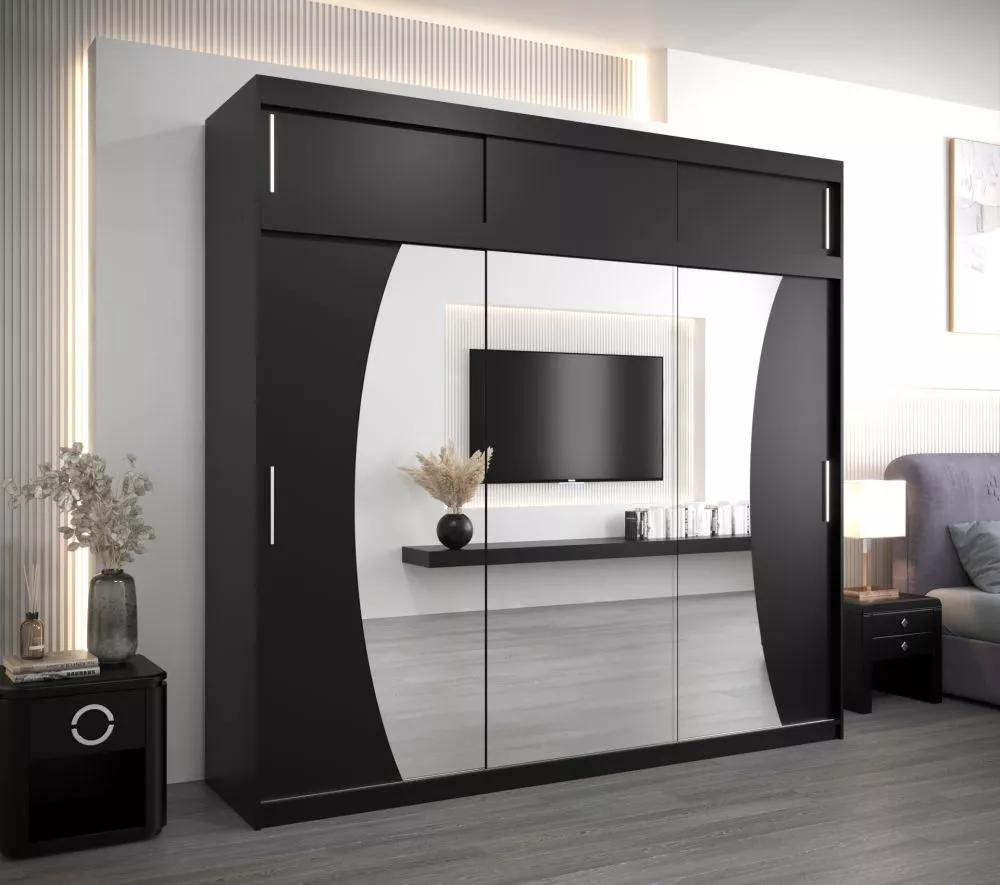 Skapis Wave Dream Premium · Melns · 250 × 62 × 240 cm