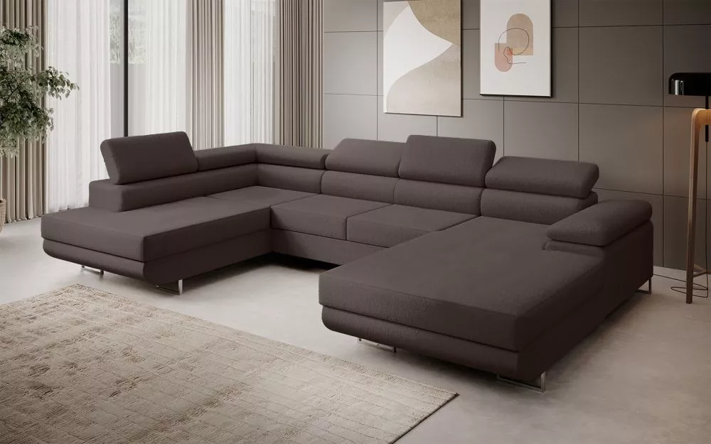 Dīvāns Corner 274 U standard · Tumši brūns · 203 × 347 × 90 cm