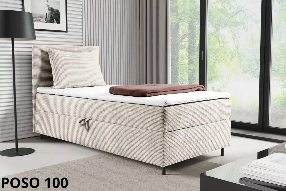 Gulta Poso R Mini Boxspring Standard Guļamvietas platums: 80 cm, Guļamvietas garums: 200 cm, · Bēši pelēks · 83 × 206 × 