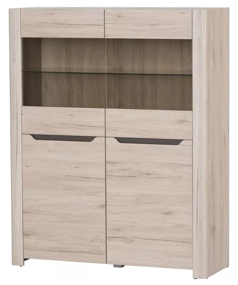 Sekcija Desjo 03 ar LED · Ozols sanremo · 118 × 42 × 148 cm