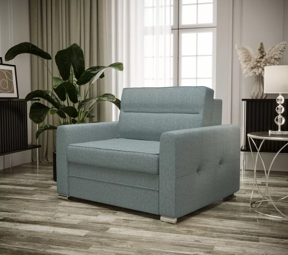 Mīksts krēsls Arte 1S Standard Sēdvietas dziļums: 55 cm, · Zili pelēks · 105 × 100 × 82 cm