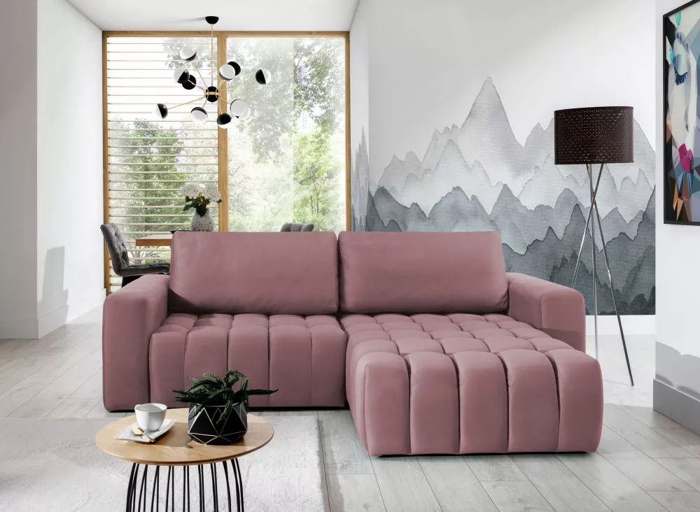 Dīvāns Bonett Premium Standard · Rozā · 160 × 245 × 85 cm