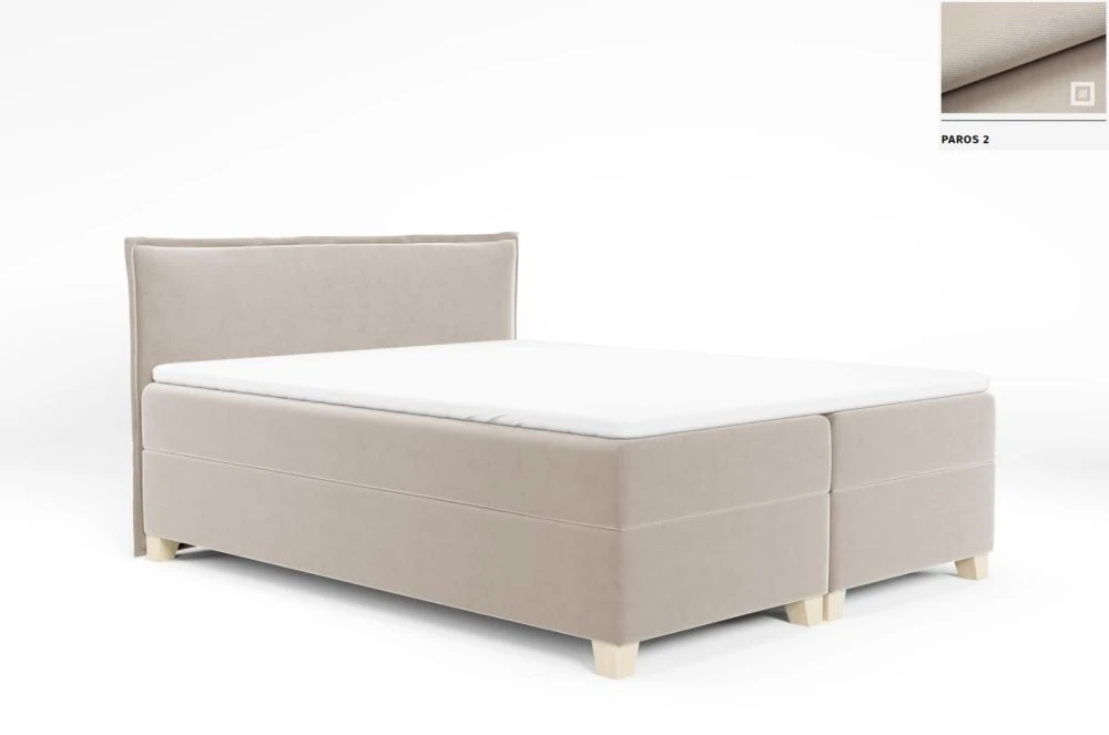 Gulta Frendzel Boxspring Standard Guļamvietas platums: 140 cm, Guļamvietas garums: 200 cm, · Gaiši bēšs · 143 × 206 × 10