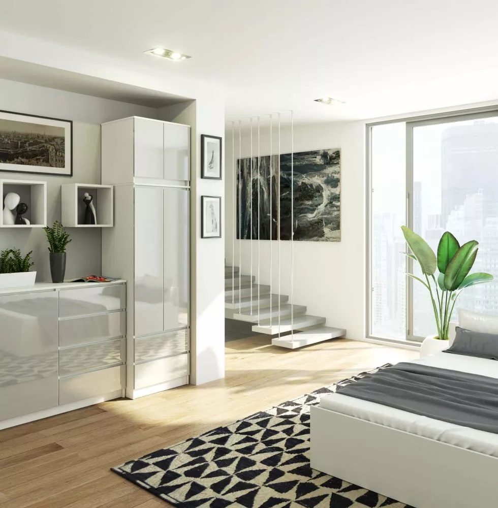 Skapis S60 2D2S N Gloss · 60.4 × 50.4 × 235 cm