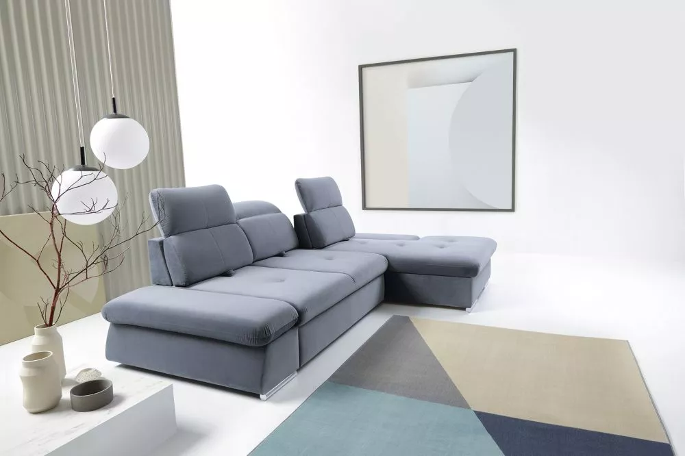 Dīvāns Focus Relax standard · Zili pelēks · 207 × 288 × 89 cm