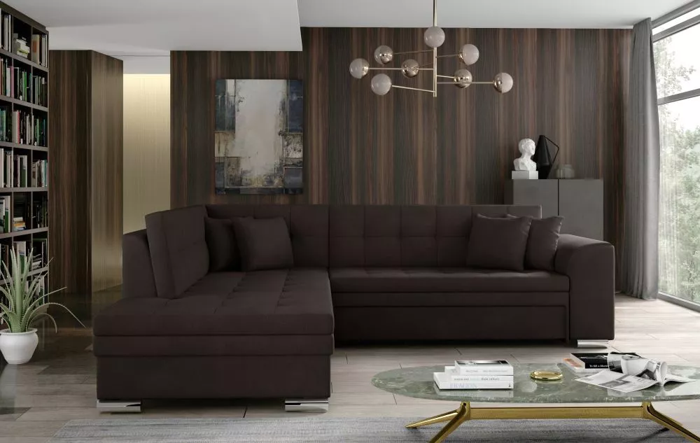Dīvāns Pieretta Lux Standard · Tumši brūns · 205 × 260 × 80 cm