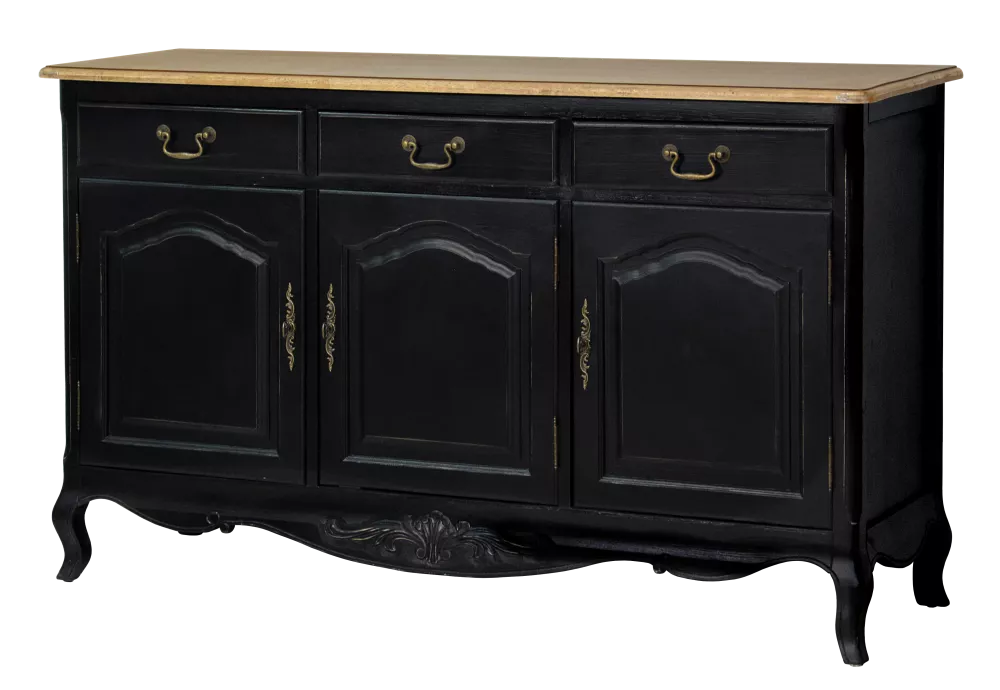 Kumode Sorrento SO06B · Melns + brūns · 148 × 46 × 88 cm