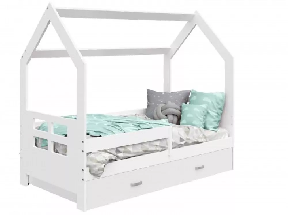 Bērnu gulta Domek D3-D ar stelāžu Guļamvietas platums: 80 cm, Guļamvietas garums: 160 cm, · 87 × 164 × 144 cm