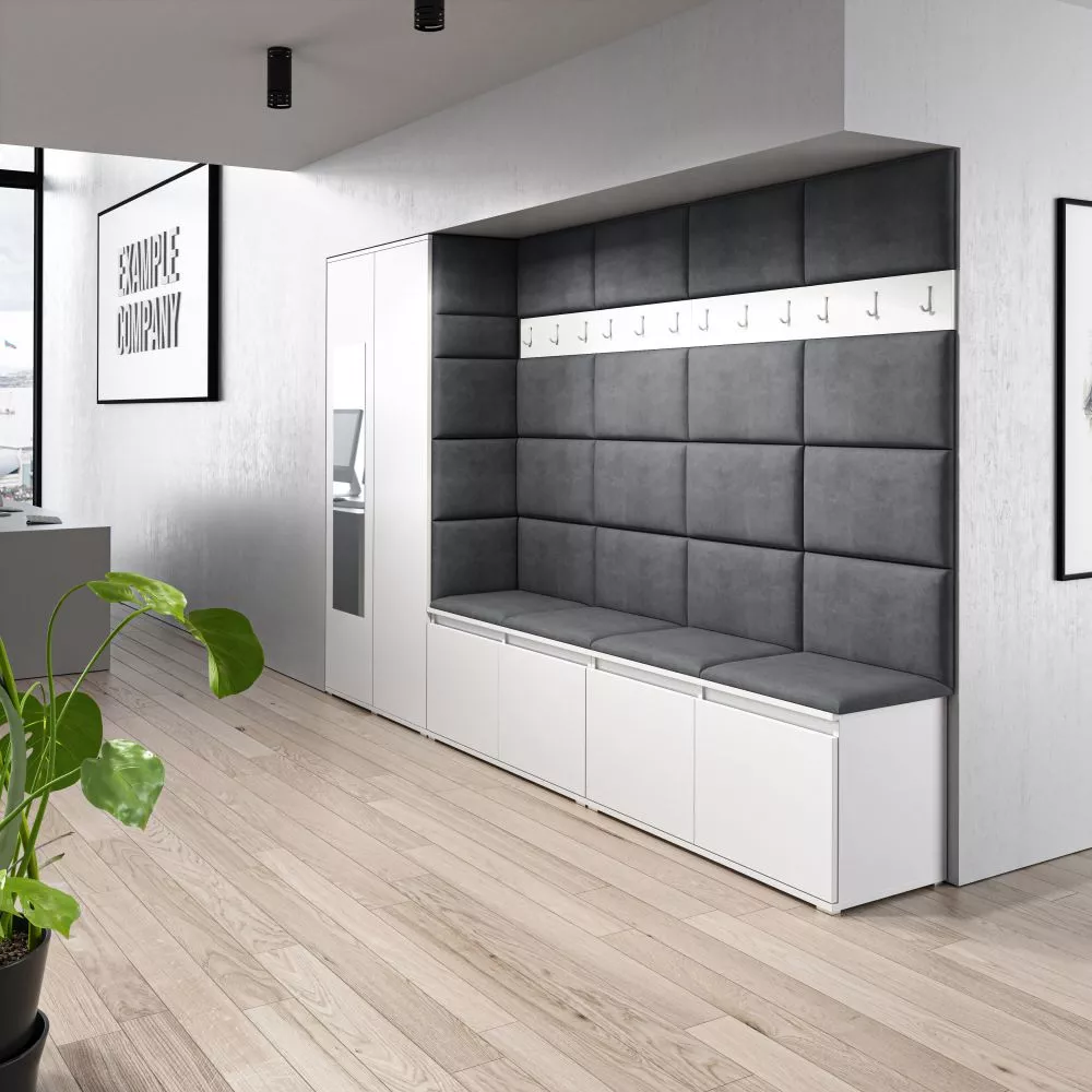 Apavu plaukts Emi 9 Trinity Korpusa krāsa: balts, · 290 × 185 × 40 cm