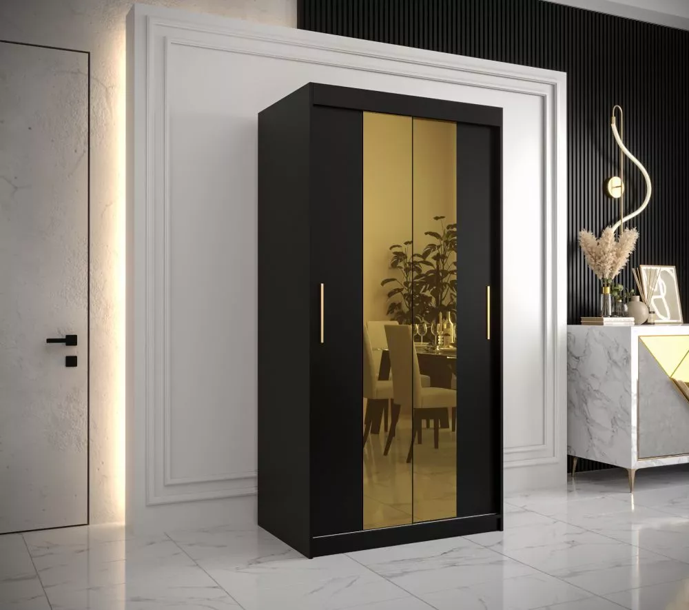 Skapis Golden T1 · Melns · 100 × 62 × 200 cm