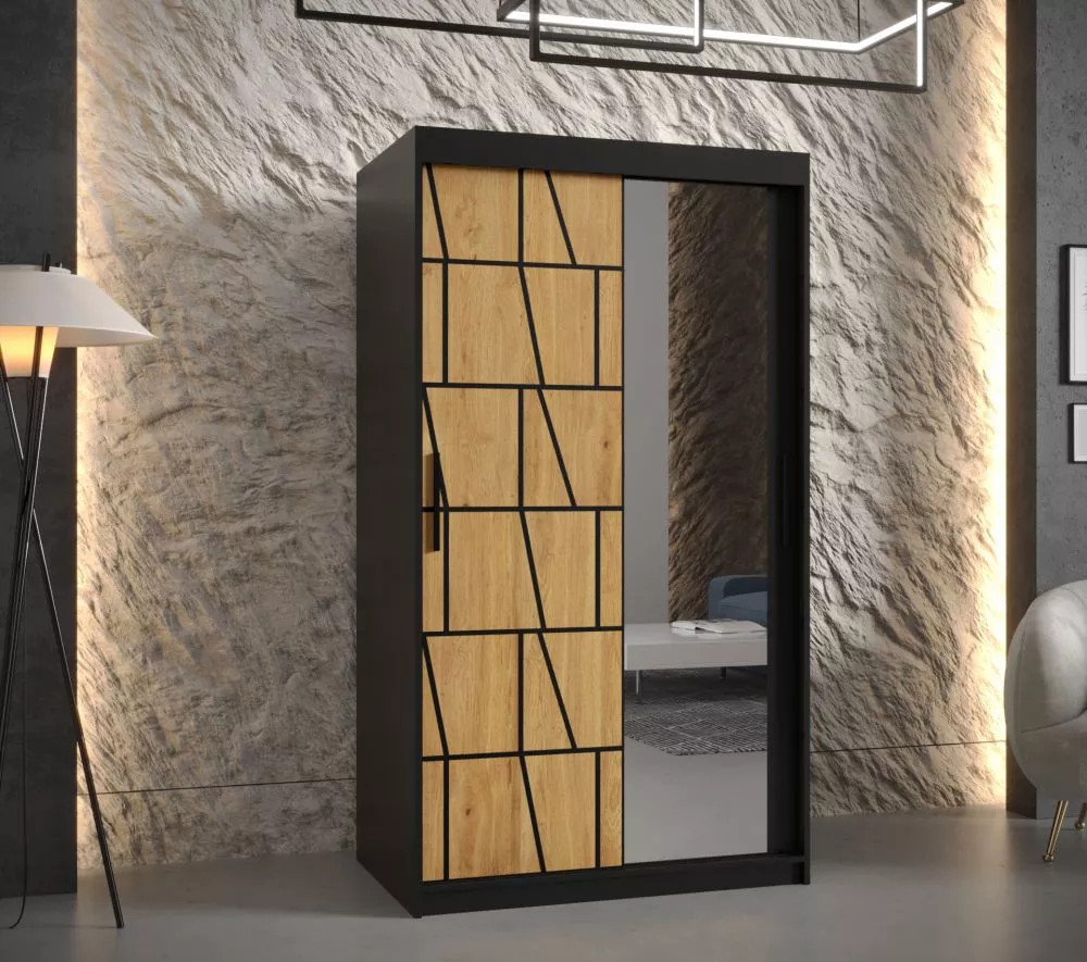 Skapis Lima Black 2 · 100 × 62 × 200 cm