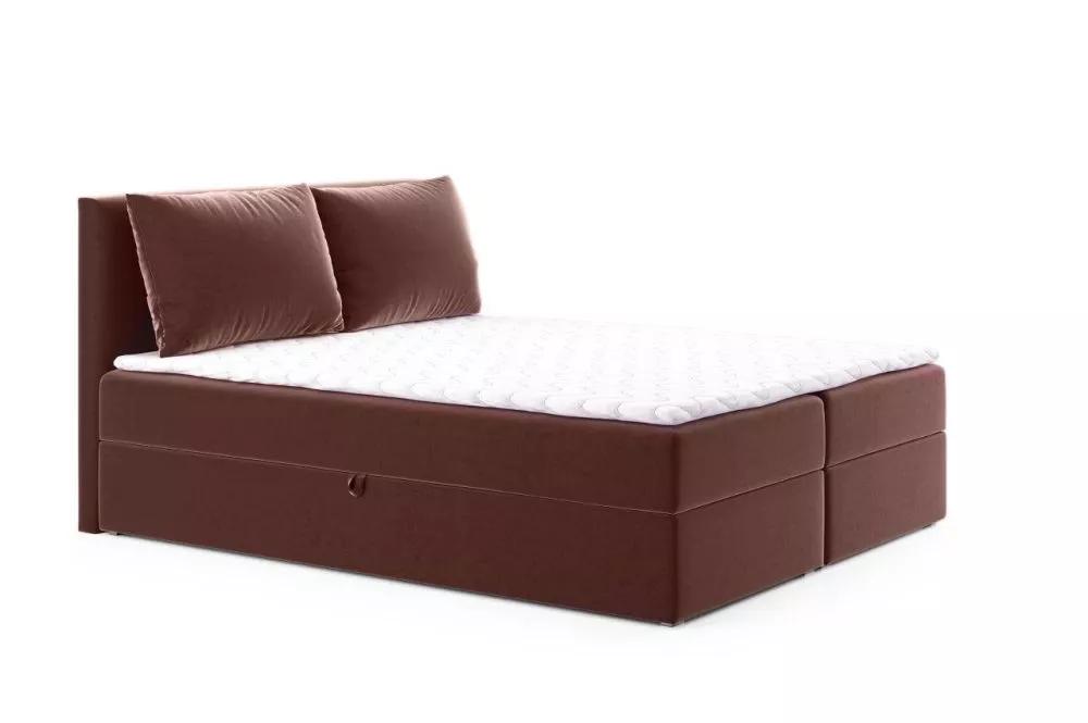 Gulta Eggers Boxspring Standard Guļamvietas platums: 140 cm, Guļamvietas garums: 200 cm, · Rozā · 143 × 206 × 101 cm