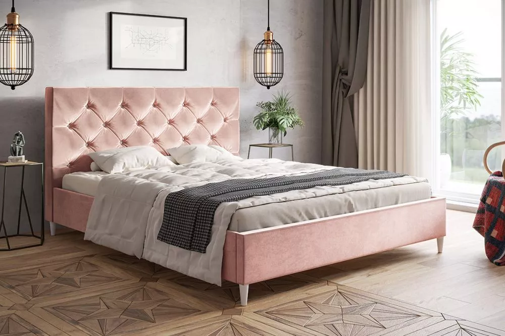 Gulta Lux 6 standard ar stelāžu Guļamvietas platums: 140 cm, Guļamvietas garums: 200 cm, stelāžas tips: koka, · Rozā · 1