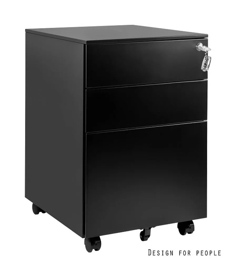 Kumode Kontener XD-040-3 · Melns · 50 × 39 × 60 cm
