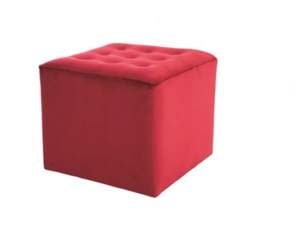 Pufs Lori Velvet Auduma numurs: Bluvel 59, · Sarkans · 39 × 34 × 39 cm