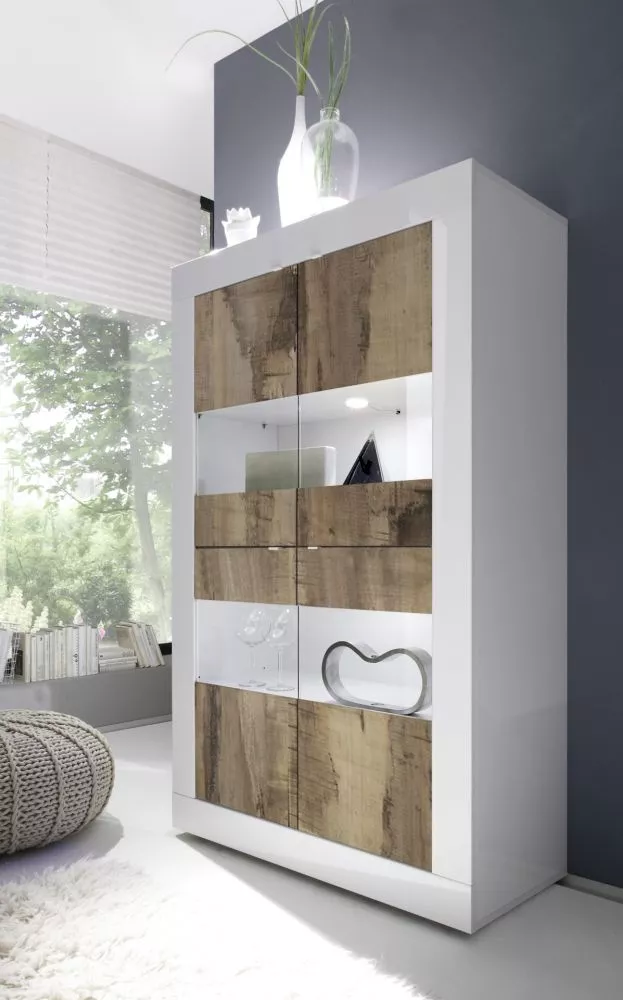 Sekcija Basic 06 ar LED Korpusa krāsa: balts, · 102 × 43 × 162 cm