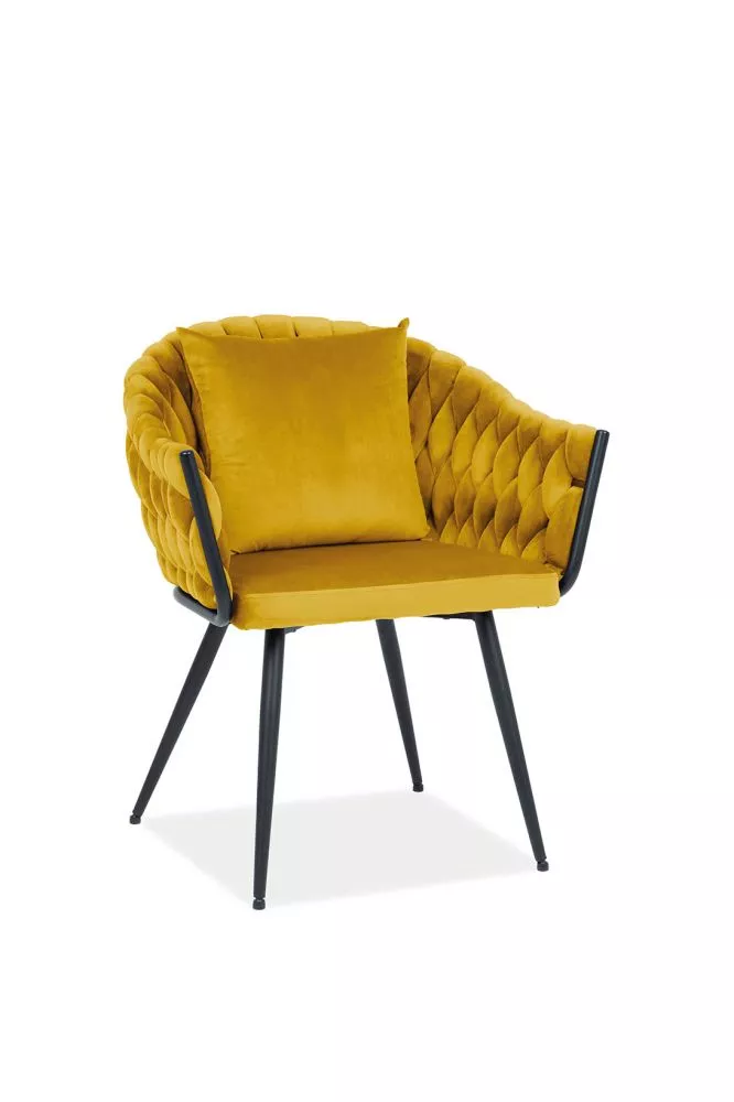 Krēsls Nuvo Velvet · Dzeltens · 86 × 62 × 47 cm