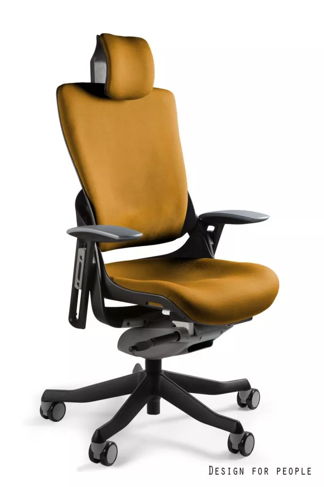 Datorkrēsls Wau 2 Black T Sēdvietas platums: 47 cm, · Dzeltens · 69 × 52 × 117 cm