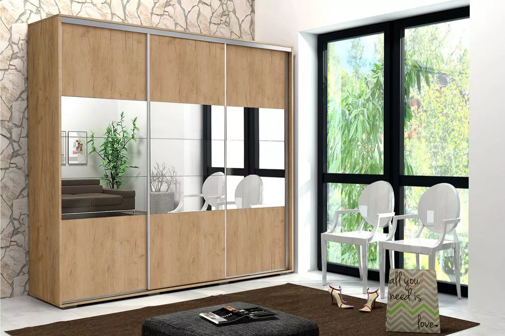 Skapis Modern A26 · Ozols craft zelts · 278 × 62 × 245 cm