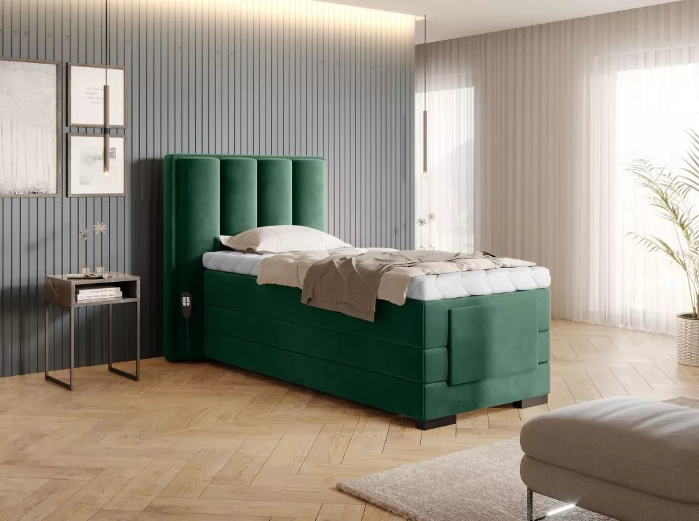 Gulta Veros 90x200 Electric Boxspring Premium Standard Guļamvietas platums: 90 cm, Guļamvietas garums: 200 cm, · Zaļš · 