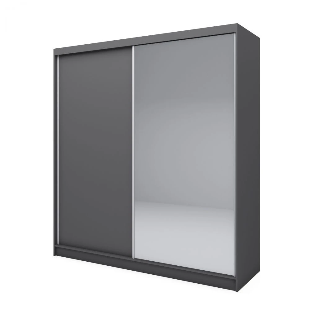 Skapis Patti ar LED · Pelēks · 200 × 61 × 216 cm