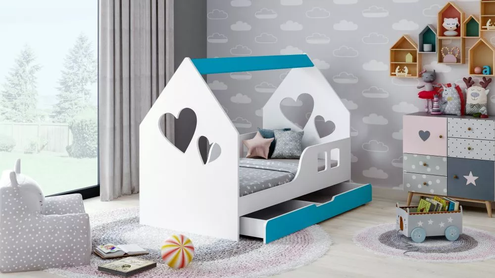 Bērnu gulta House 8 Comfort ar stelāžu Guļamvietas platums: 80 cm, Guļamvietas garums: 160 cm, · 84.5 × 165 × 120 cm