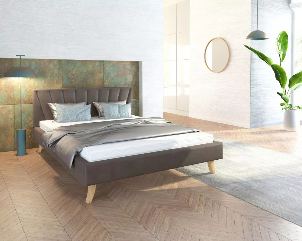 Gulta Heaven Comfort Standard ar stelāžu Guļamvietas platums: 140 cm, Guļamvietas garums: 200 cm, · Tumši brūns · 153 × 