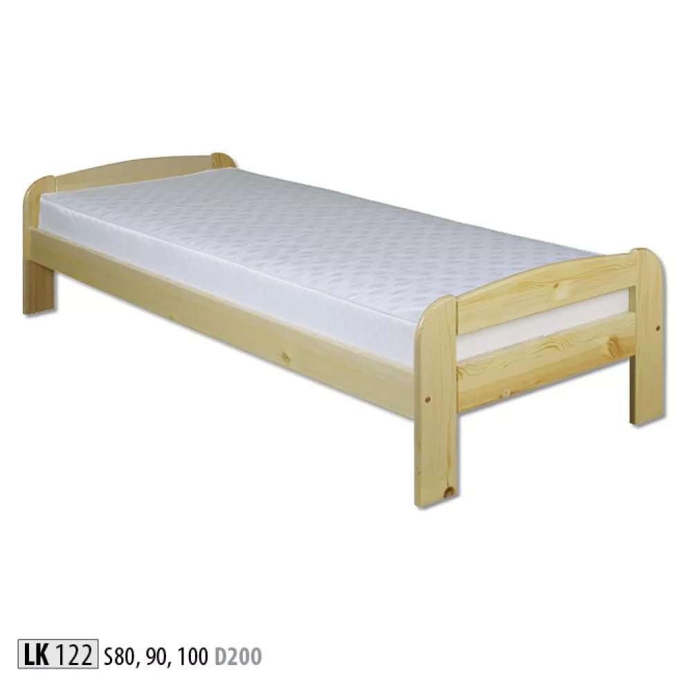 Gulta LK 122 ar stelāžu Kājiņu izmērs: 2.5x11.5 cm, Guļamvietas platums: 100 cm, Guļamvietas garums: 200 cm, stelāžas ti