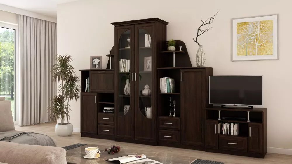 Sekcija Texas + RTV · Sonoma tumša · 320 × 50 × 205 cm