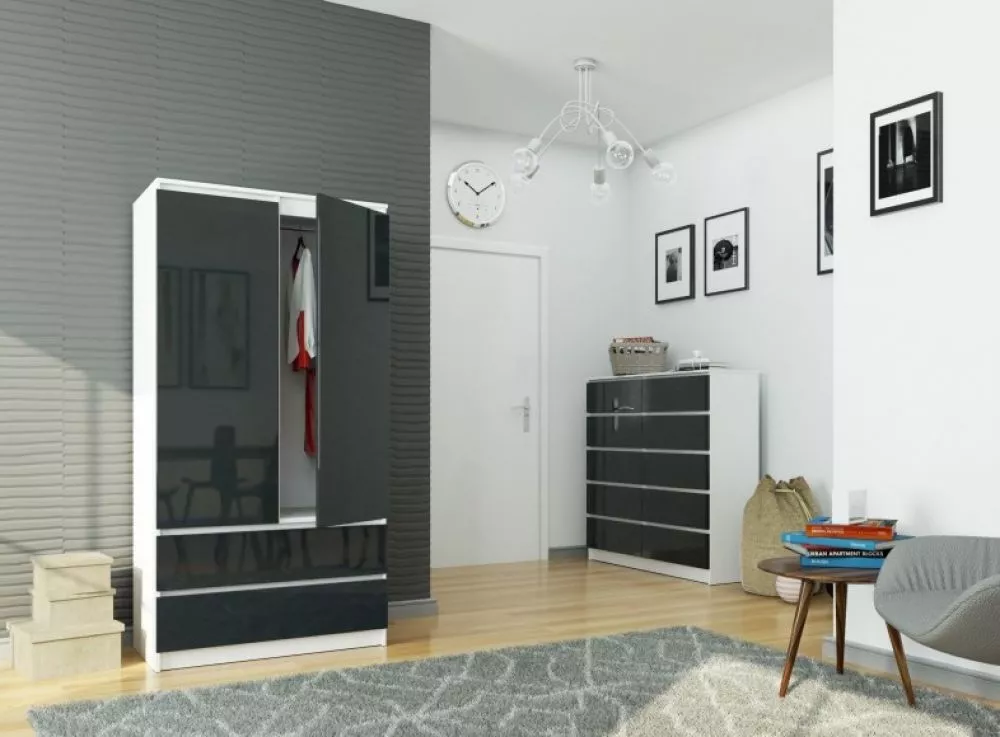 Skapis S902D2SZ Gloss · 90 × 51 × 180 cm