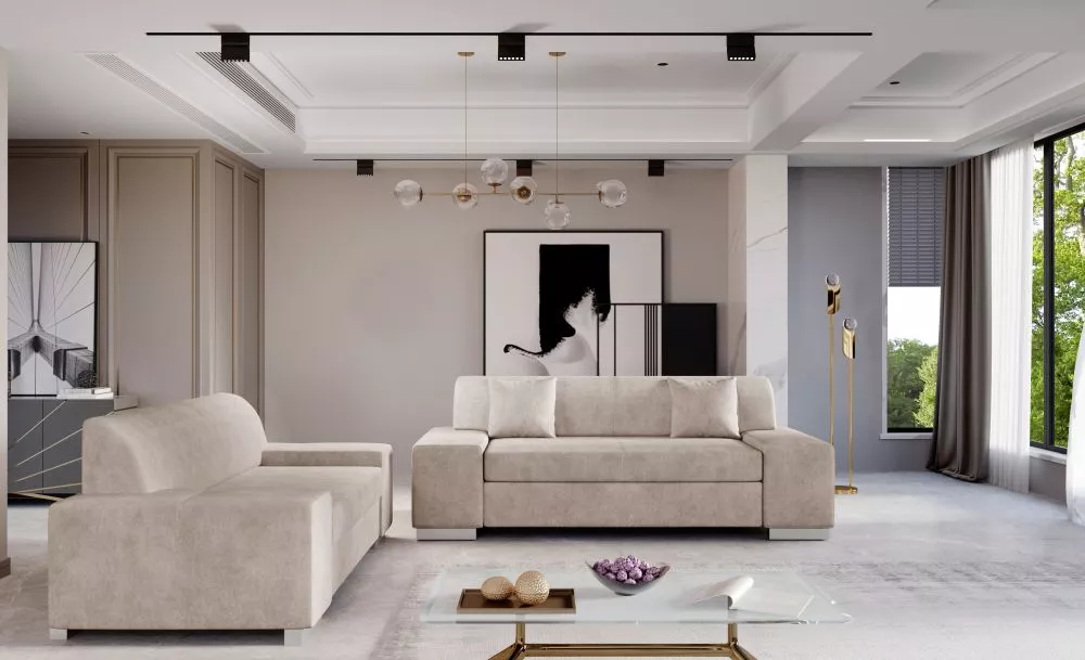 Komplekts Porto 3S+2S Lux standard · Krēma · 90 × 210 × 98 cm